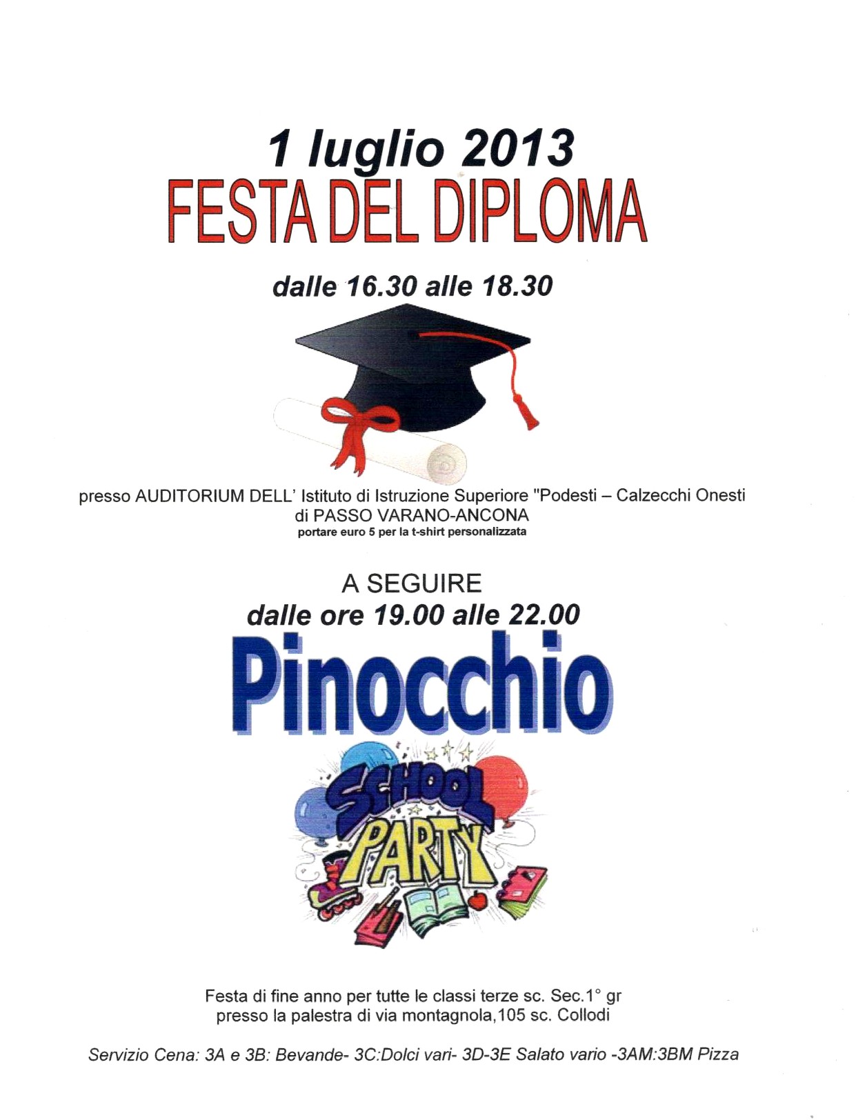 Festa Del Diploma 1 Luglio 13 Istituto Comprensivo Ancona Pinocchio Montesicuro